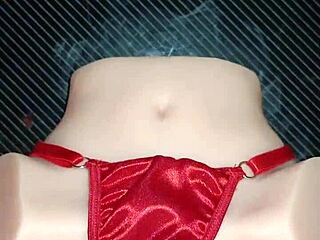 anal sex with candy in red thong with pom-pom