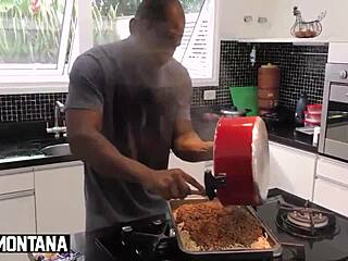 Well-endowed black guy cums inside beauty Angel Lima with Mark Butt