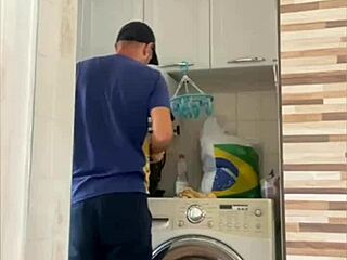 wife flashing her pussy near husband