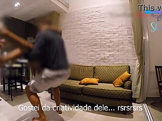 cuckold humiliation with security guard in sheer outfit