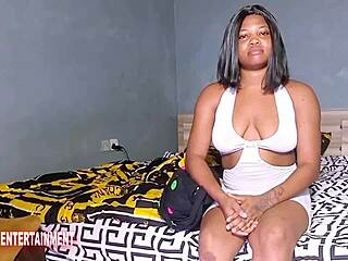 babe gets interviewed in homemade porn casting scene.