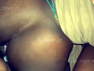 Big-ass ebony with fat pussy gets fucked in missionary and doggy, squirting at 4am by Jay Slayer Jnr