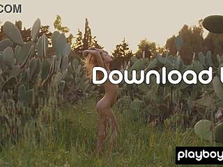 Emily Rise Strips Among Large Cacti!