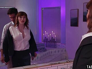 Husband pampers tired shemale wife Izzy Wilde