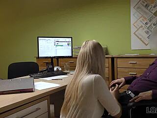 loan4k teen 18+ girl undresses in loan office for necessary cash