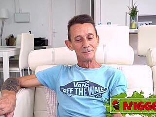 Lucky grandpa Don Jorge enjoys nuru massage and rough fucking with sexy Nuru Obama