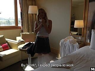 Innocent french babysitter fucked hard for making a mess and she loves it