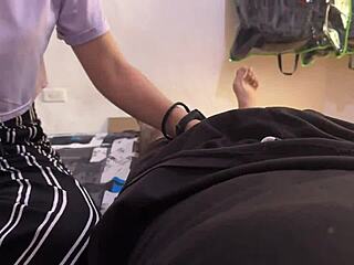 Beautiful college girl sucks my whole cock and swallows the milk