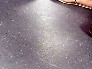 mature feet in candid wedges and sandals