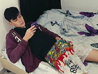 my stepson was masturbatin with his tantaly doll and i help him with his penis