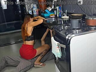 Married Latina housewife SEDUCES plumber OUTDOORS without panties