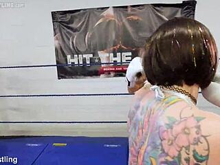foxy boxing fetish girls trading punches - tall vs small 18+