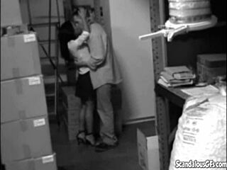 Babe Engages In Intimate Acts At Stock Room