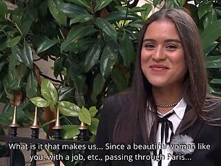 stunning brunette alice axx visits paris with big natural tits