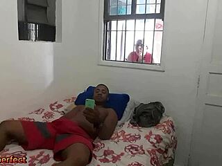 boss gets caught masturbating by hot employee, they fuck in homemade lingerie scene