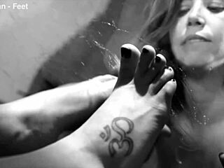 You meet three foot goddesses who dominate and tease you until you cum hard