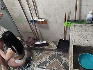 my step-cousin records me washing and i suck him off