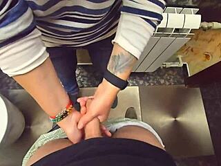 stranger cums in my panties in restaurant toilet again