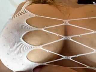 i get so horny from busty blonde latina slut's big tits and creampie her quick in dorm