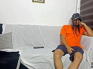 sex with stepdad on sofa almost caught by stepmom