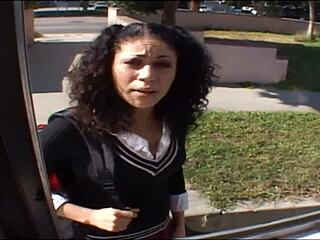 Slim Natural Latina Girl Summer Bailey With Curly Hair Tricked To Pickup Fuck!