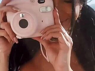 Pink lingerie in a teasing display