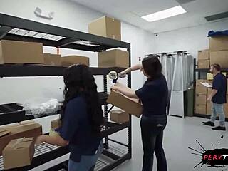 sneaky fucking my hot teen coworker in the warehouse but it went wrong with doggystyle