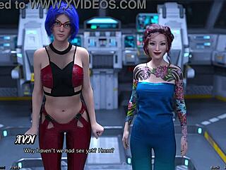 Échouée dans l'espace elle rate un trio sauvage avec grosses bites