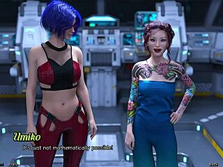 stranded in space, she misses a wild threesome with huge cocks