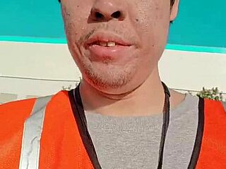 Asian Solo Amateur Walks About During Work Publicly