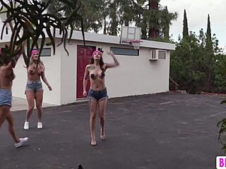 Three busty teens meet a politician