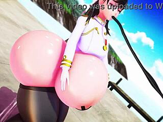 girl gets inflated like a balloon