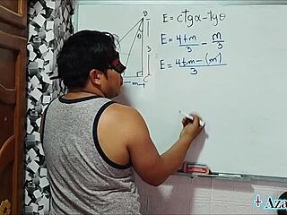 The Japanese teacher guides her nerdy student through a bedroom lesson on sexual tangents and cotangents.