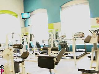 sofia flirts at the gym, luring rome to fuck and cum on her big ass