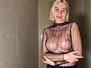 Beauty with Huge Tits in the Shower