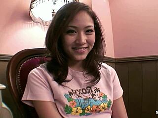 i'm an asian teen watching myself masturbate before my first blowjob and cum swallow