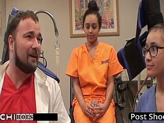 Freshman explodes in mandatory hitachi orgasm from nurse Mia Sanchez!