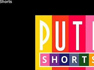 brunette latina slut in shorts gets anal fucked and creampied outdoors