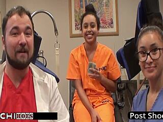 Freshman explodes in mandatory hitachi orgasm from nurse Mia Sanchez!