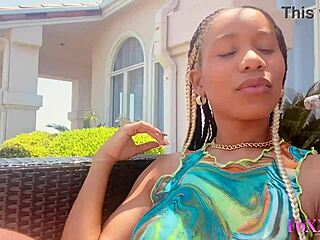 Smoker Beauty Jenna Foxx Rubs Her Horny Trimmed Pussy Outdoors with Big Natural Tits!