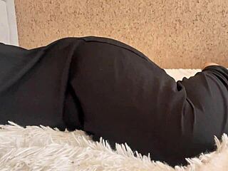 Arab teen without panties gets horny and wet