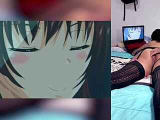 Reacting to Hentai Blowjobs with Cum on Throat and Big Tits