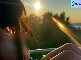 Intense nipple play in paradise