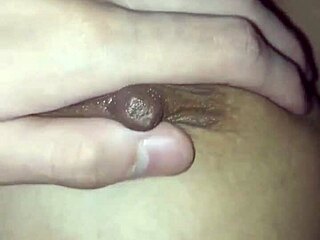 Boldly milking tits of brunette from united states