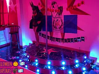 i see the playboy bunny saying happy halloween on the runway, her beautiful chapina