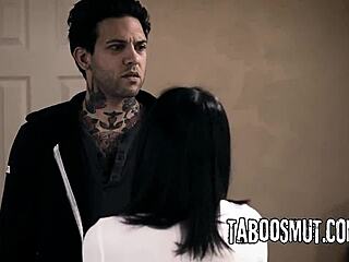 Stepbrother has wild threesome with two sluts before fucking stepsister