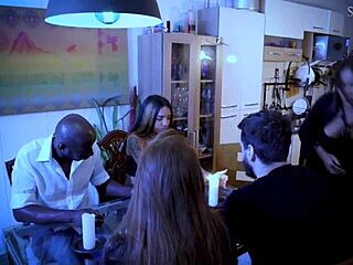 Halloween friends possessed by desires, leading to rough anal sex