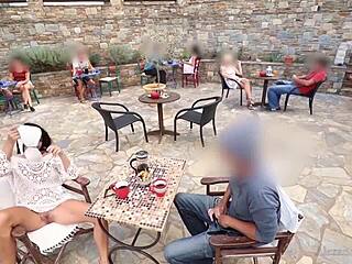 Public Scene In The Restaurant In Front Of Guests