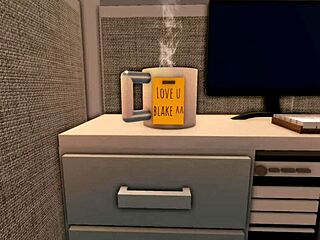 Girlfriend fucks boyfriend hard at the office on Friday