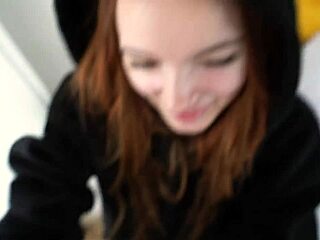 red-haired beauty's mind-blowing blowjob positions at home